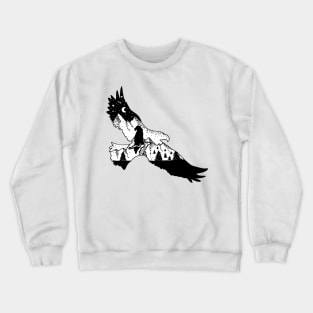 Black and White Eagle in nature with mountains Crewneck Sweatshirt